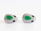Emerald snake head studs