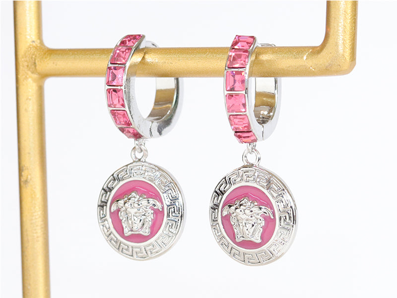 Platinum pink medusa dangles
