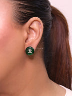 Double C green studs