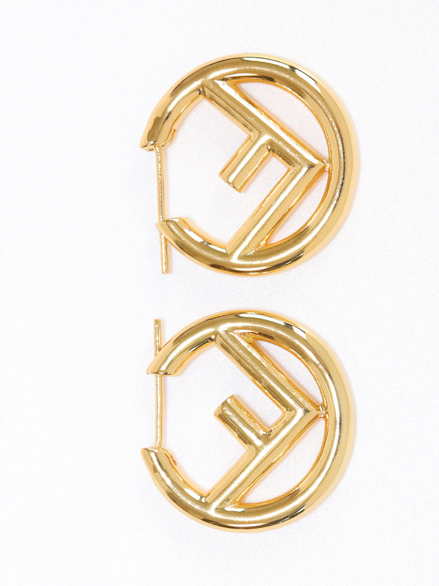 Gold Alphabet F Hoops 25mm