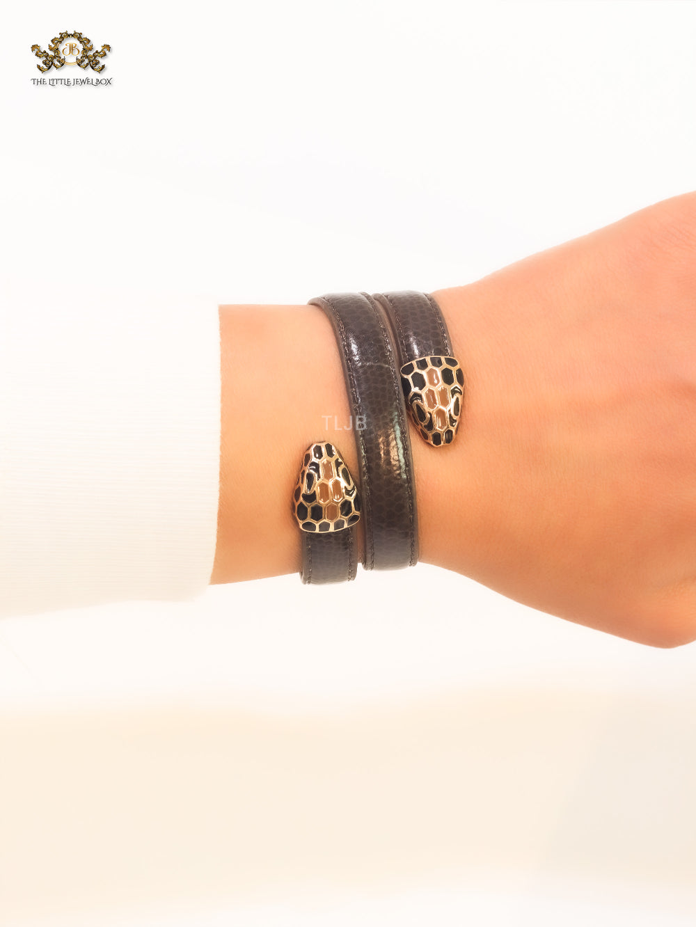 Serpentine brown belt bracelet