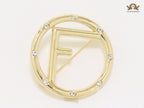 Alphabet F Diamond Studded Brooch