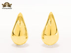 Teardrop gold studs - Medium 30mm