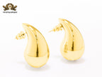 Teardrop gold studs - Medium 30mm