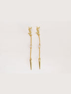 Alphabet YSL CZ and spike dangles