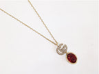 Alphabet G ruby drop pendant