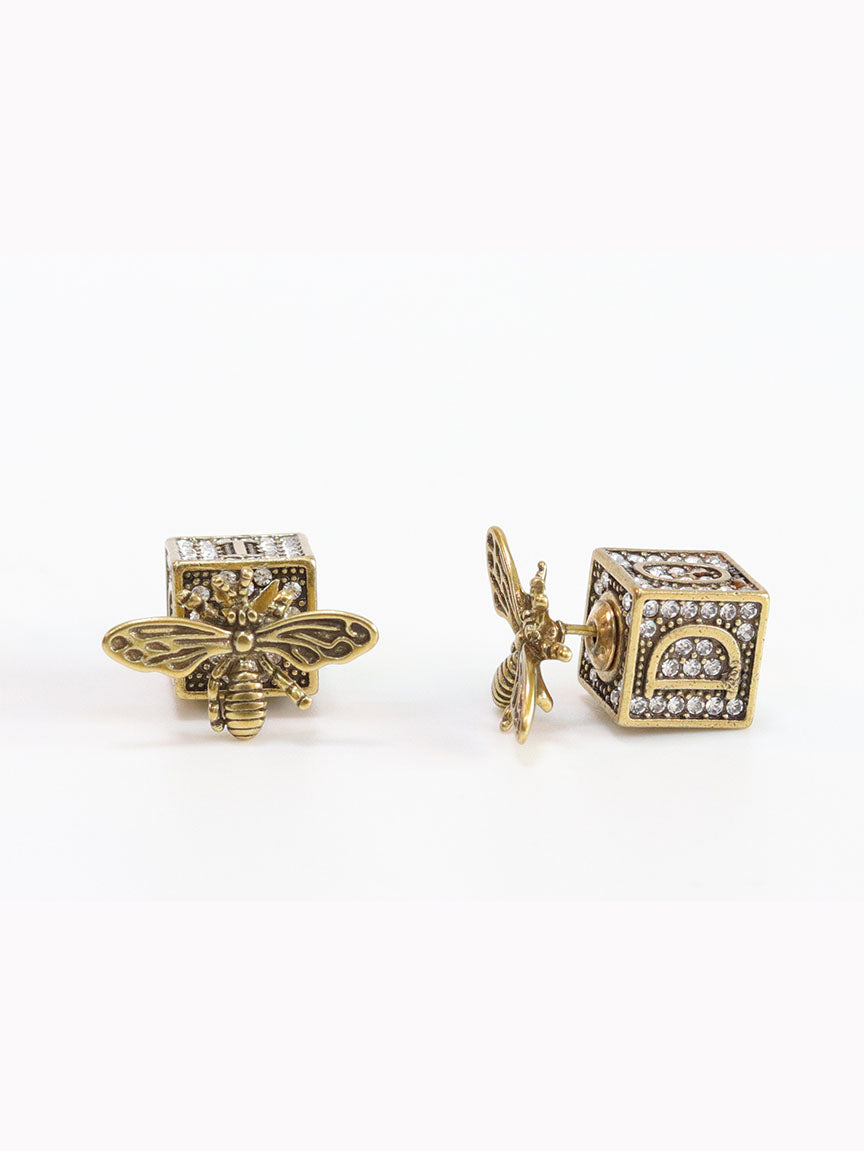 Rustic dragon fly square studs