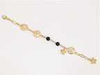 Gold medusa charms bracelet