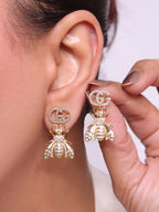 Double G gold dragon fly CZ dangles