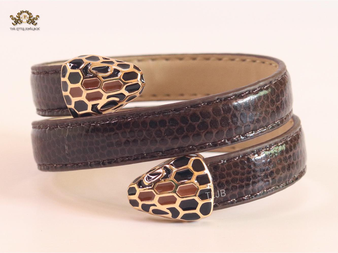 Serpentine brown belt bracelet