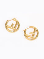 Gold Alphabet F Hoops 25mm