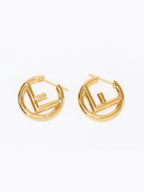 Gold Alphabet F Hoops 25mm