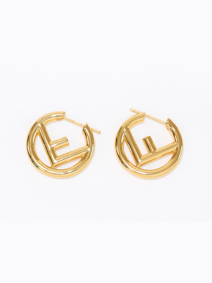Gold Alphabet F Hoops 25mm