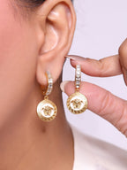 Medusa gold and white dangles