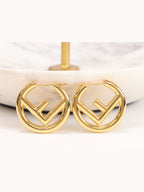 Gold Alphabet F Hoops 25mm