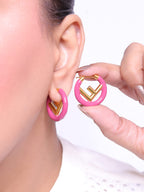 Pink Alphabet F Hoops 25mm