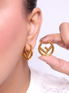 Gold Alphabet F Hoops 25mm