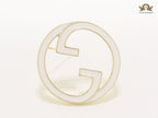 White enamel Double G Brooch