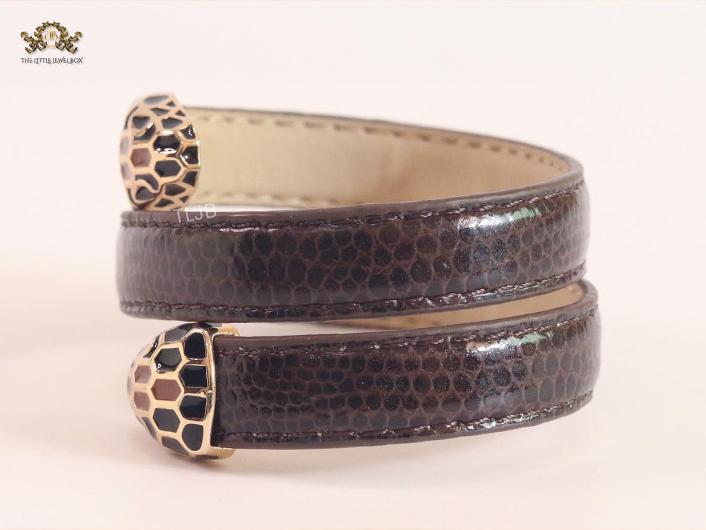 Serpentine brown belt bracelet