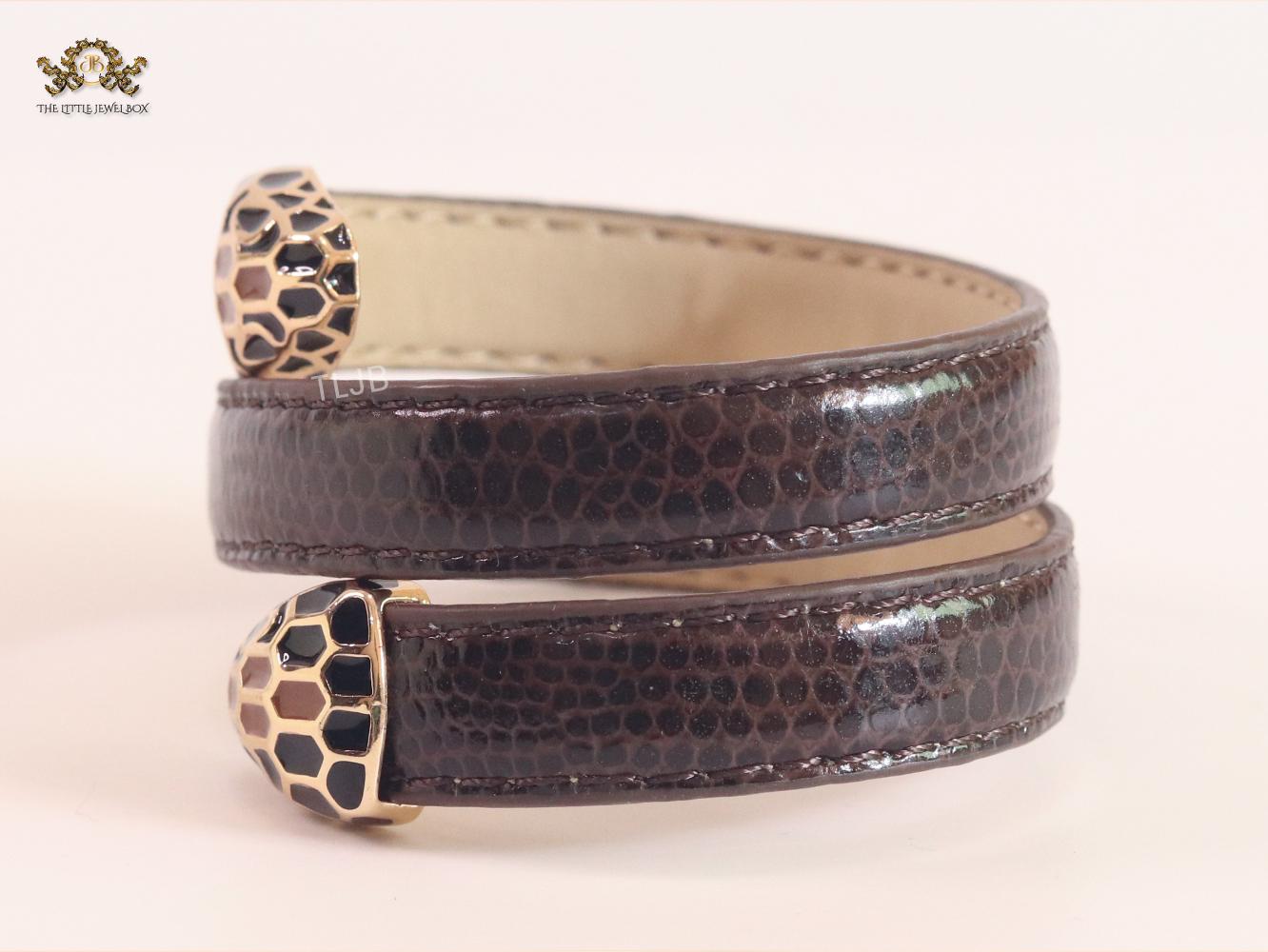 Serpentine brown belt bracelet