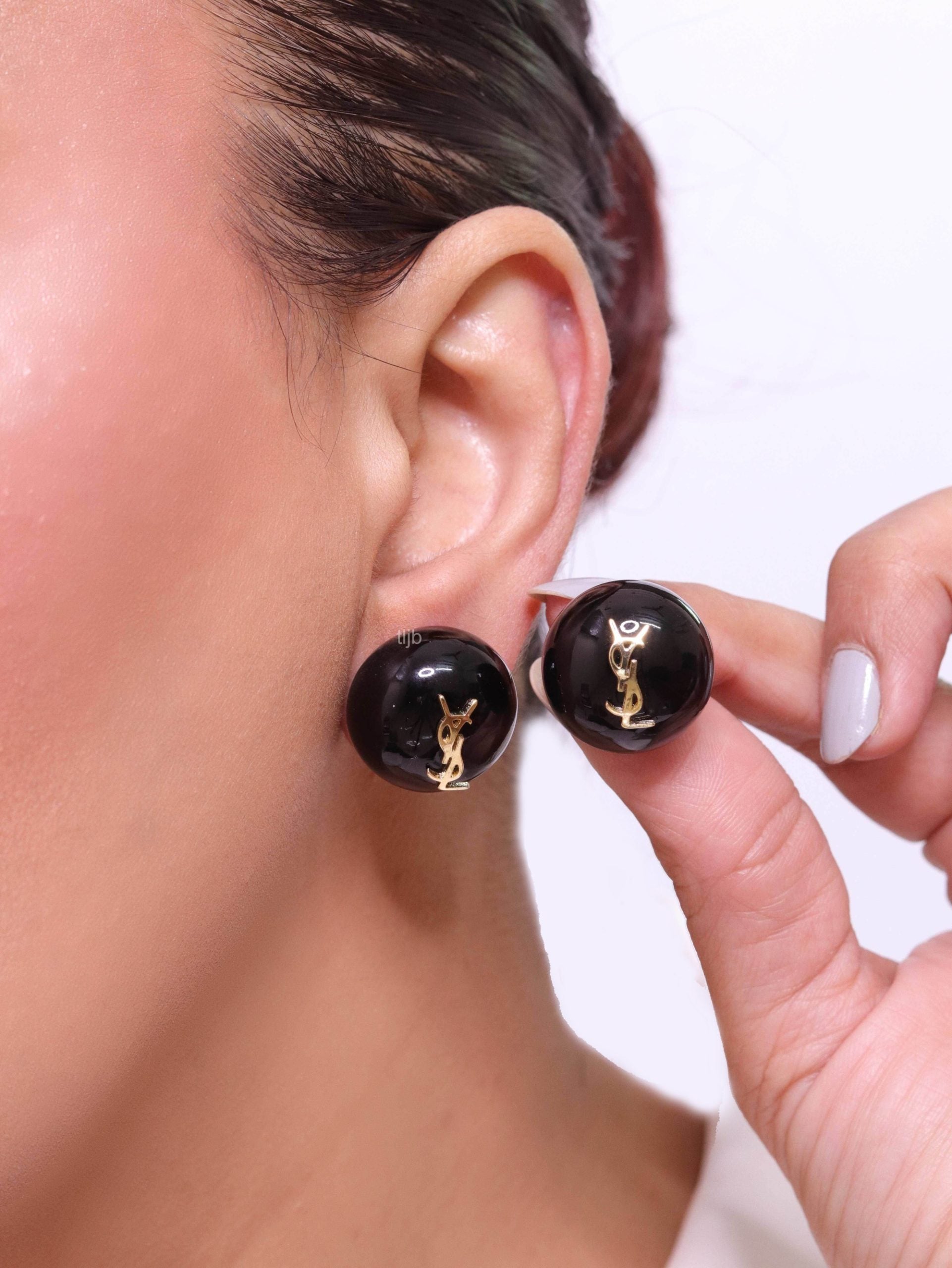 Alphabet YSL black studs