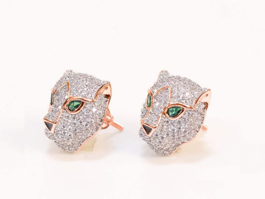 Rose gold Panther studs
