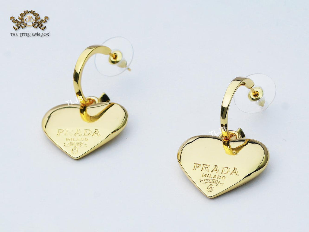 Alphabet P gold heart dangles