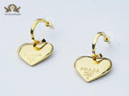 Alphabet P gold heart dangles