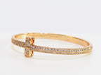 Alphabet T bracelet with full CZ in gold finish