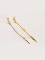 Alphabet YSL CZ and spike dangles