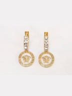 Medusa gold and white dangles