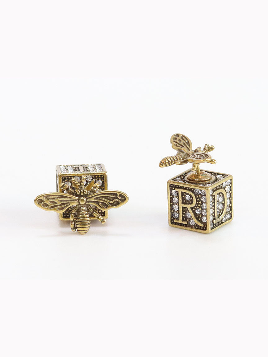 Rustic dragon fly square studs