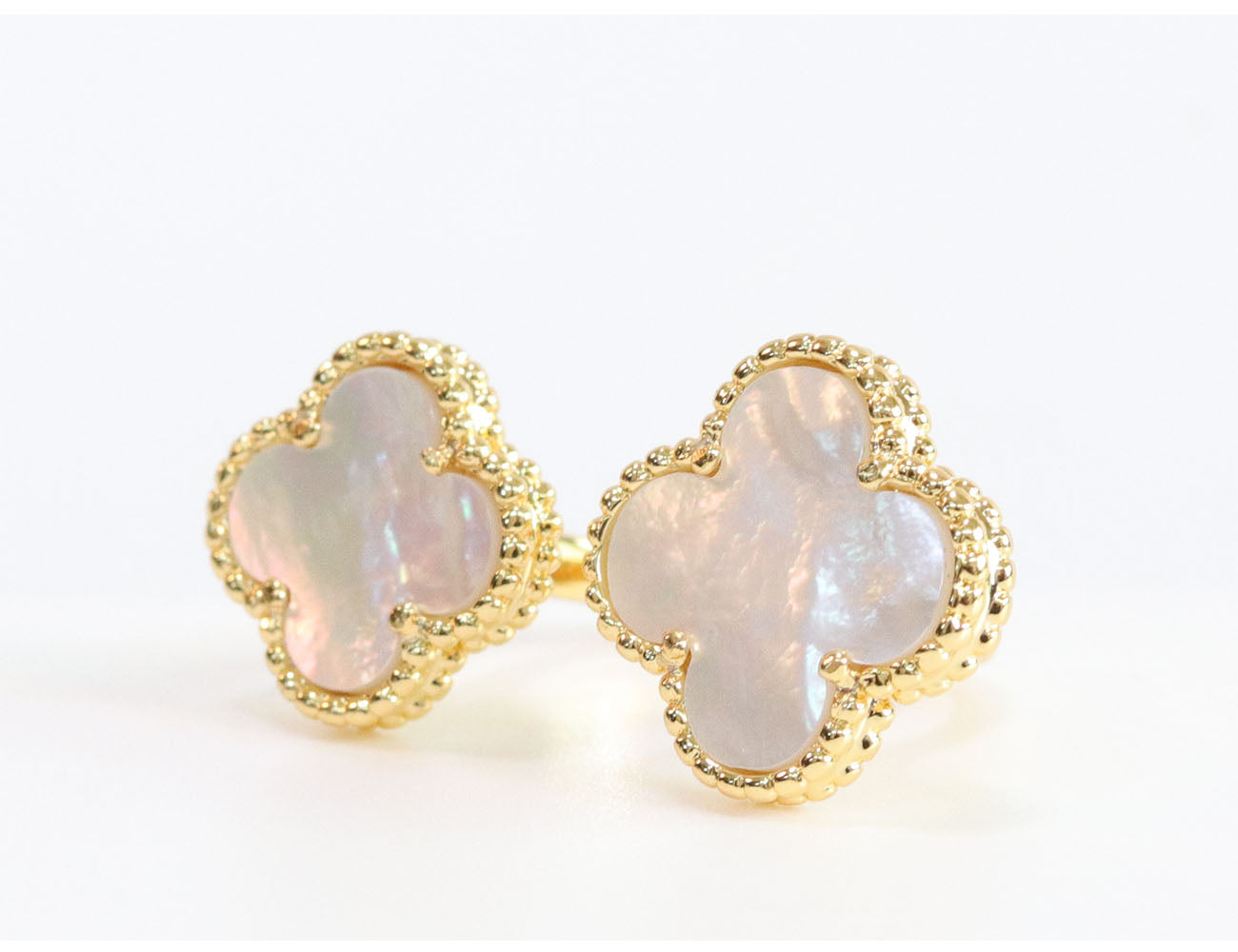 Double WHITE malachite ring