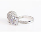 Silver plated double Cz bomber ring