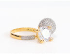 Gold double Cz bomber ring