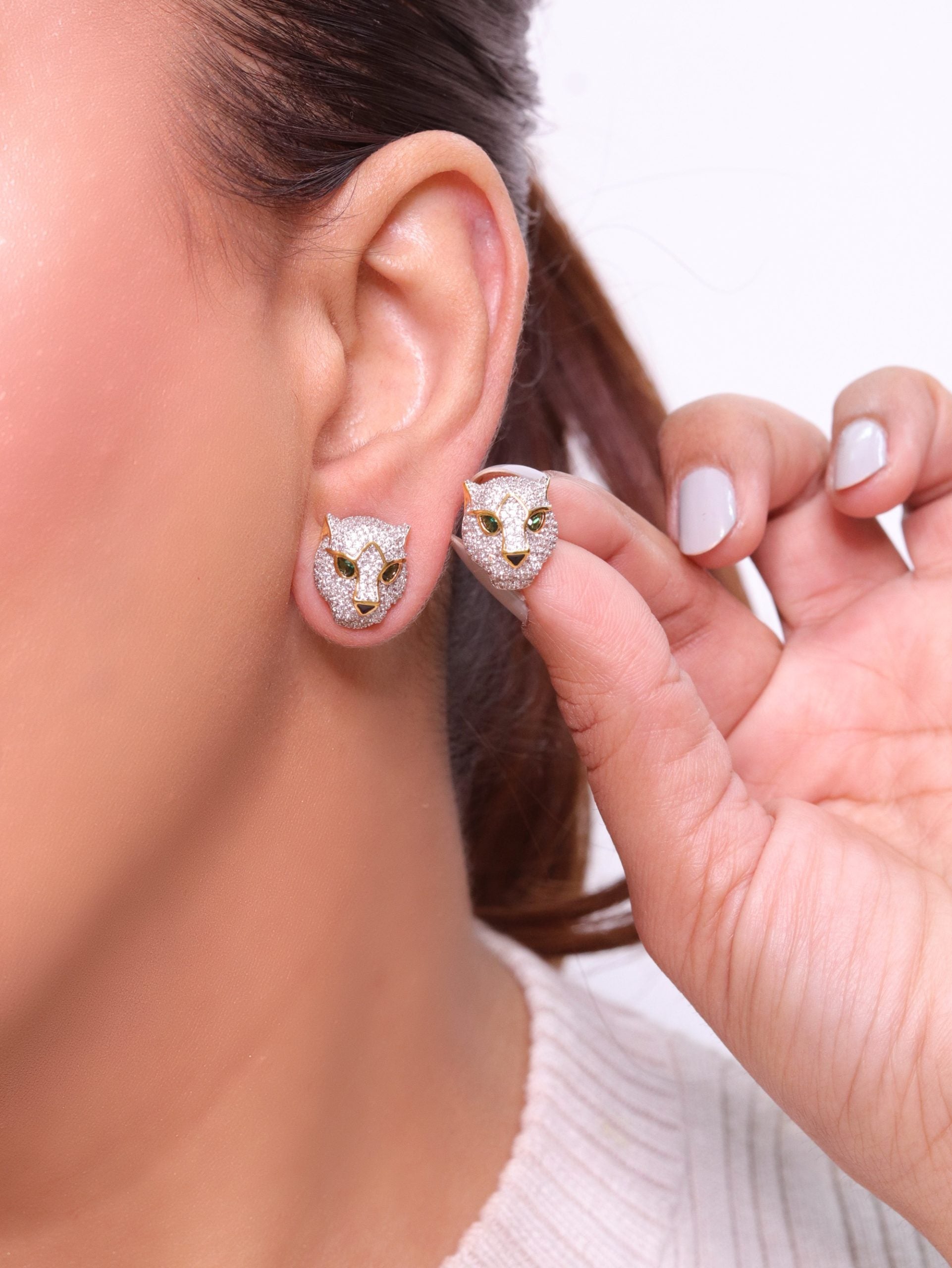 Gold Panther studs