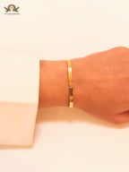 Gold plated plated rectangular screw bracelet