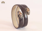 Serpentine brown belt bracelet