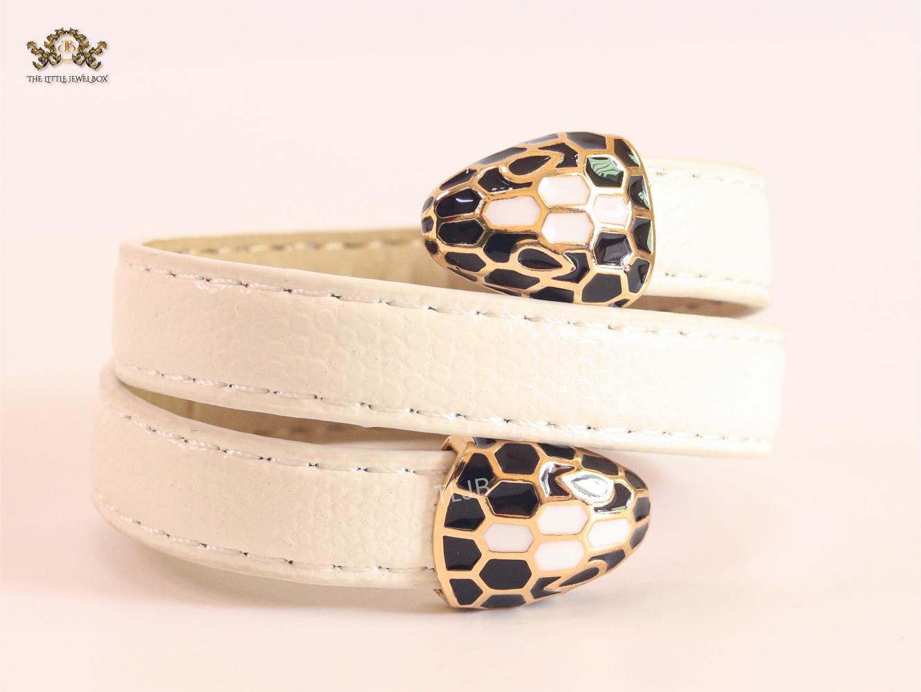 Serpentine white belt bracelet