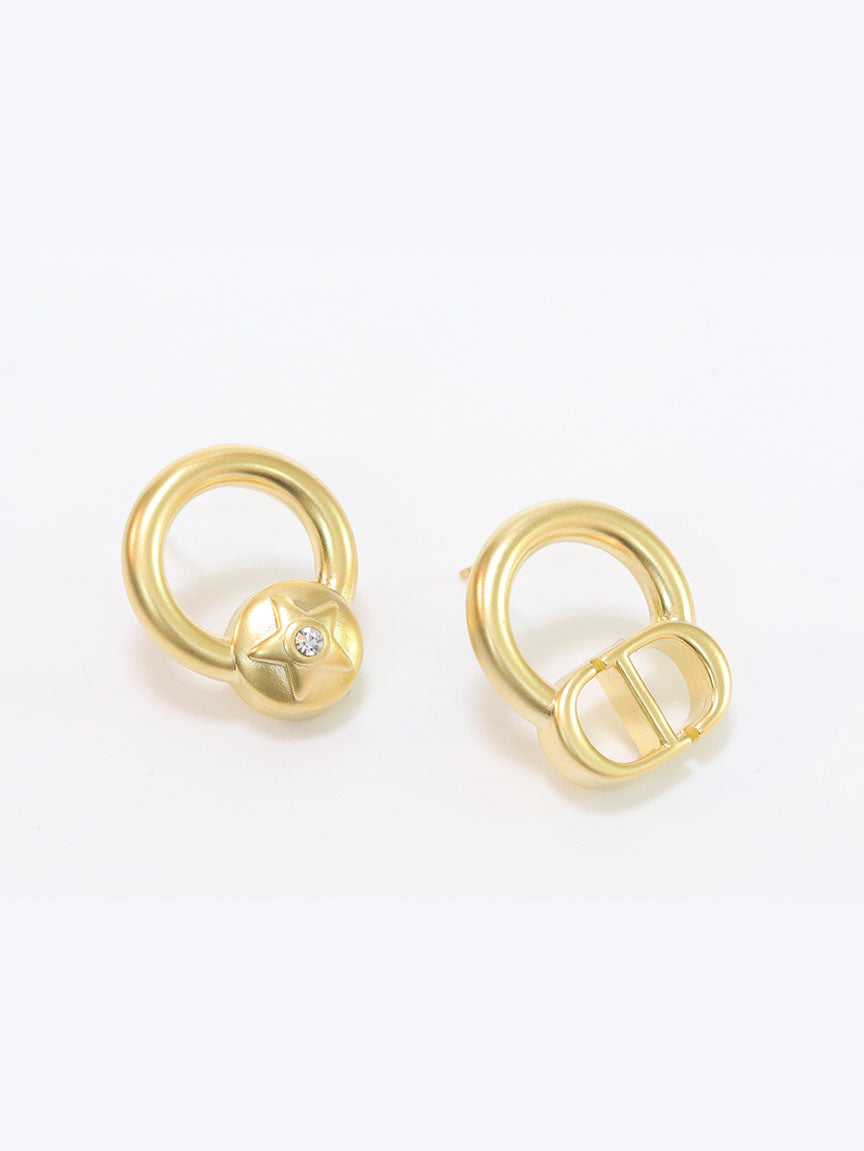 Alphabet CD and star Gold studs