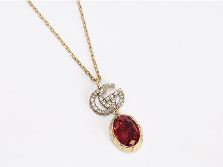Alphabet G ruby drop pendant