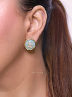 Double C Gold and blue halo studs