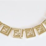 Alphabet F Geometric Gold Necklace