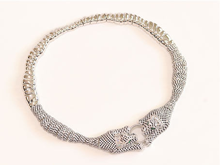 Platinum panther body necklace