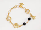 Gold medusa charms bracelet