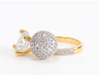 Gold double Cz bomber ring
