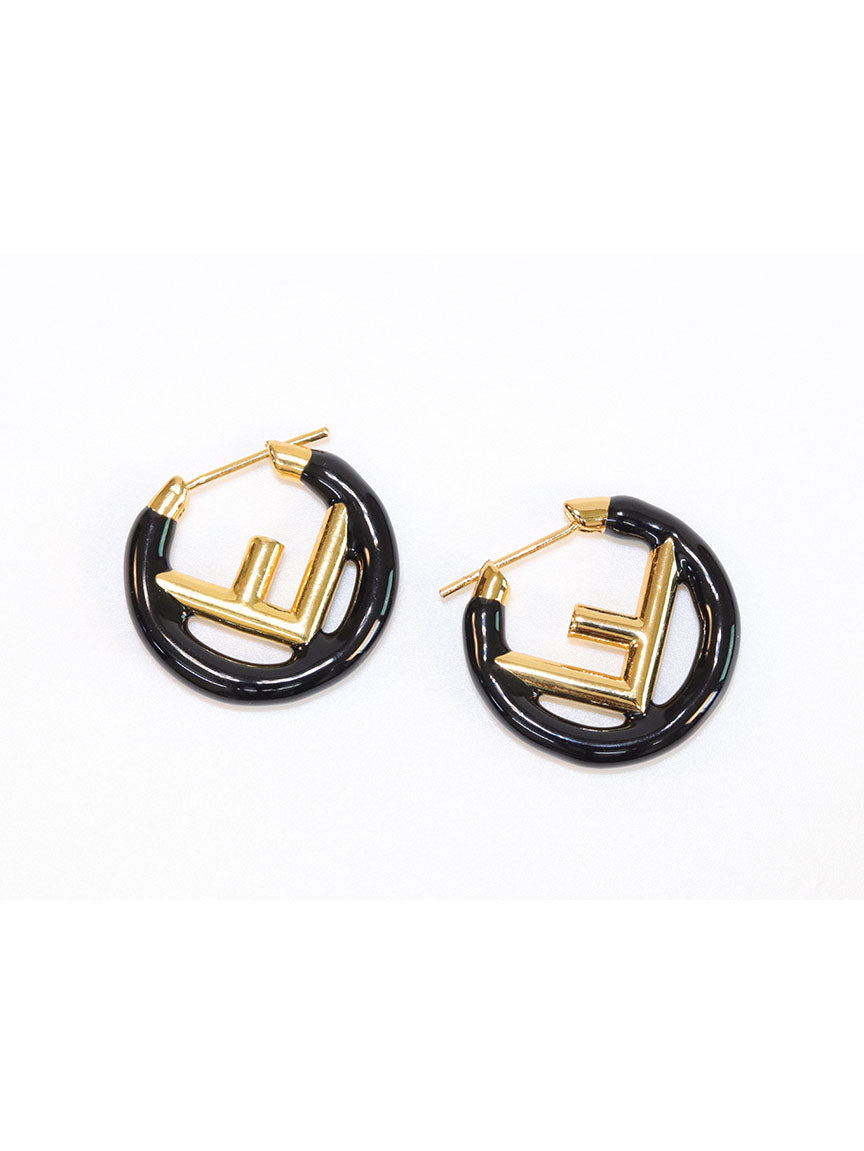 Black Alphabet F Hoops 25mm