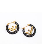 Black Alphabet F Hoops 25mm
