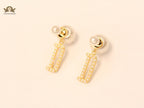 alphabet D pearl studded bomber earrings