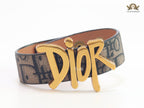 Alphabet D Coffee Brown Strap Bracelet